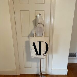 Architectural Digest AD Canvas Magazine Tote Bag Reusable Beige NWOT